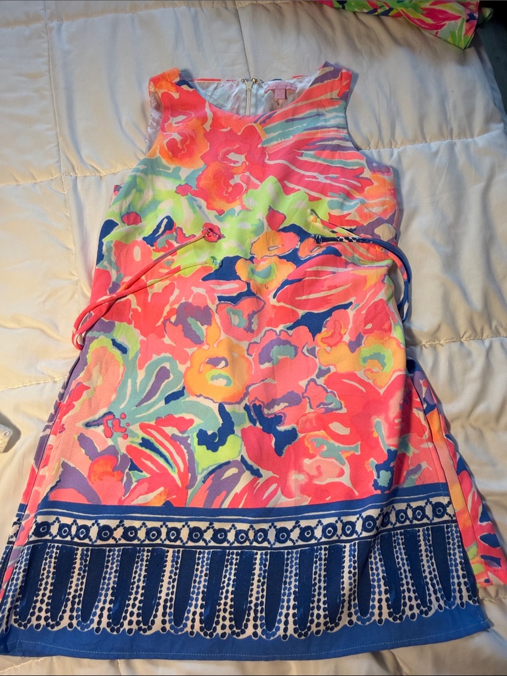Floral Print Sleeveless romper in Coral and Navy